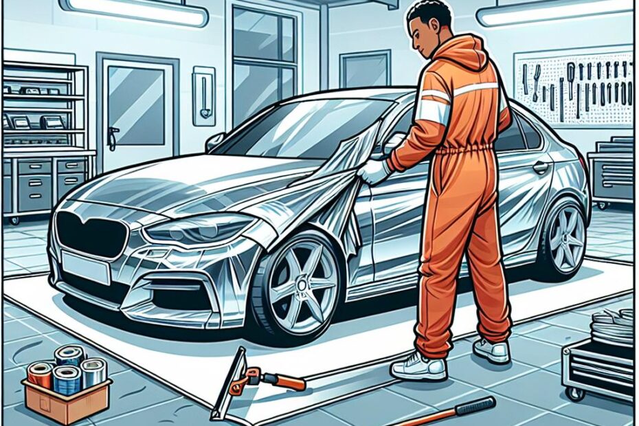 srebrna folia na auto